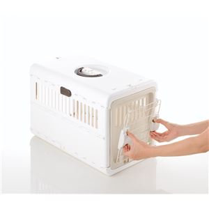 キャンピングキャリー折りたたみ M アイボリー【ペット用品】(卸商品)