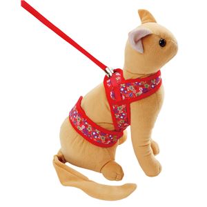(まとめ)猫小町ソフトハーネスリード まり S レッド(ペット用品)【×3セット】(卸商品)