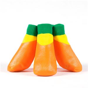 （まとめ）L'ange わんPAWプロテクト ベーシックオレンジ 4号 （ペット用品・靴）【×2セット】(卸商品)