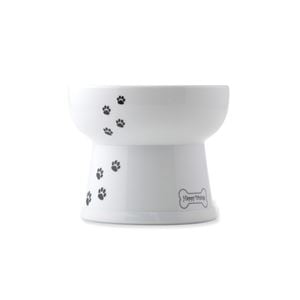（まとめ）ハッピーダイニング 脚付ウォーターボウル 犬柄・犬用 シリコン付き（ペット用品）【×20セット】(卸商品)