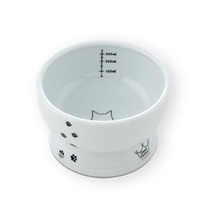 （まとめ）猫壱ハッピーダイニング 脚付ウォーターボウル 猫柄 シリコン付き（ペット用品）【×30セット】(卸商品)