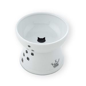 （まとめ）猫壱ハッピーダイニング 脚付フードボウルL 猫柄 シリコン付き（ペット用品）【×20セット】(卸商品)