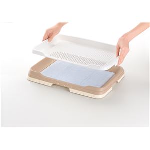 （まとめ）お掃除簡単ステップトレー レギュラー アイボリー (ペット用品) (×2セット）(卸商品)