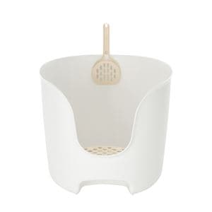 （まとめ）ラプレ 壁高ネコトイレ ホワイト (ペット用品) (×2セット）(卸商品)