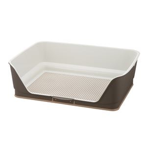 (まとめ)お掃除簡単ステップ壁付トイレ ワイド ダークブラウン (ペット用品) (×2セット)(卸商品)