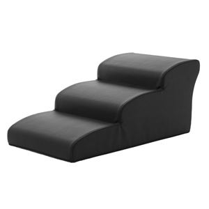 ドッグステップ/ペット用品 【3段 ブラック】 幅40.5cm 合皮/合成皮革張地 ウレタンフォーム 〔リビング 室内犬〕(卸商品)
