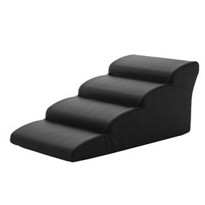 ドッグステップ/ペット用品 【4段 ブラック】 幅40.5cm 合皮/合成皮革張地 ウレタンフォーム 〔リビング 室内犬〕(卸商品)