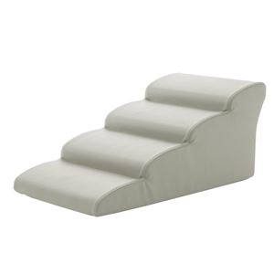 ドッグステップ/ペット用品 【4段 アイボリー】 幅40.5cm 合皮/合成皮革張地 ウレタンフォーム 〔リビング 室内犬〕(卸商品)