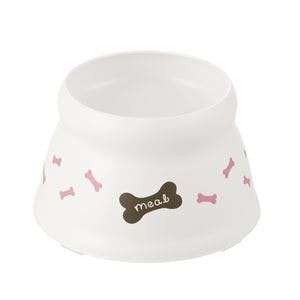 （まとめ）こぼれにくい 脚付ドッグディッシュ S ホワイト【×10セット】(卸商品)
