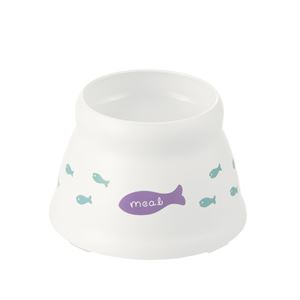 （まとめ）こぼれにくい 脚付キャットディッシュ SS ホワイト【×10セット】(卸商品)