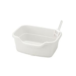 （まとめ） ラプレ ネコトイレ 深型 40 ホワイト 【×5セット】 （ペット用品）(卸商品)