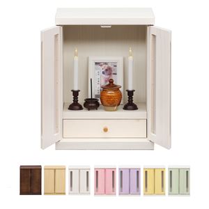 ペット仏壇 約32×25×42cm イエロー 日本製 引き出し付き 扉付き 家具調 メモリアルボックス 愛犬 愛猫 完成品(卸商品)