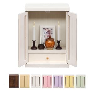 ペット仏壇 約32×25×42cm ホワイト 日本製 引き出し付き 扉付き 家具調 メモリアルボックス 愛犬 愛猫 完成品(卸商品)