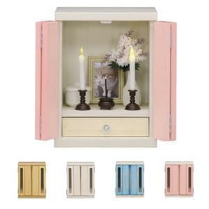ペット仏壇 ペット仏具 Mサイズ 約32×25×42cm ホワイト 日本製 引き出し付き 扉付き 家具調 メモリアルボックス 完成品(卸商品)