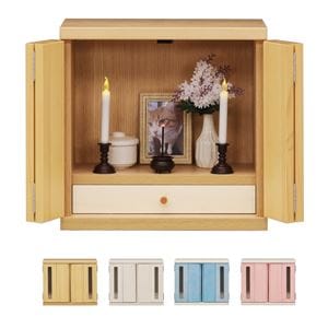 ペット仏壇 ペット仏具 Lサイズ 約44×25×42cm ピンク 日本製 引き出し付き 扉付き 家具調 メモリアルボックス 完成品(卸商品)