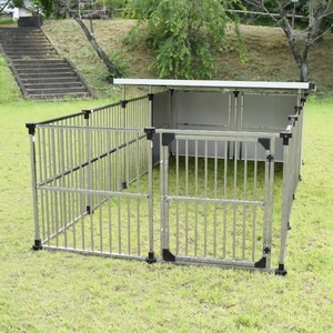 ドッグハウス DFS-M2 〔 1坪タイプ 屋外用 犬小屋 〕 +α拡張タイプ ステンレス製 犬舎 ペット用品 ペットグッズ 組立品(卸商品)