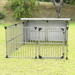 ドッグハウス DFS-M1 〔 0.5坪タイプ 屋外用 犬小屋 〕 +α拡張タイプ ステンレス製 犬舎 ペット用品 ペットグッズ 組立品(卸商品)
