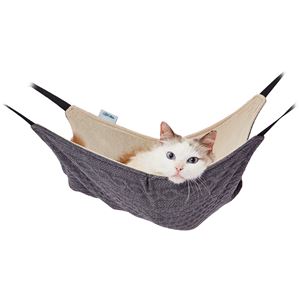 ニット生地の包まれにゃんモック グレー (ペット用品)(卸商品)