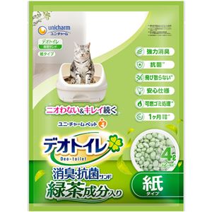 ユニ・チャーム デオトイレ 飛び散らない緑茶成分入り消臭サンド 4L 1パック(卸商品)