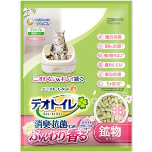 ユニ・チャーム デオトイレ ふんわり香る消臭・抗菌サンド ホワイトフローラルの香り 3.8L 1パック(卸商品)