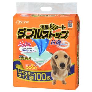 【まとめ】消臭炭シート ダブルストップ レギュラー 100枚[犬用 衛生用品]【×2セット】(卸商品)