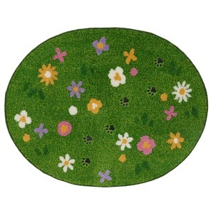 猫ラグ ガーデン GR グリーン 【約70×90cm】(卸商品)