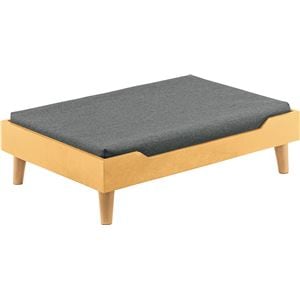 ペットベッド 約幅60×奥行40×高さ15cm ナチュラル 天然木 脚付き カバーリング式 手洗い可 クッション付 ペット用品 組立品(卸商品)
