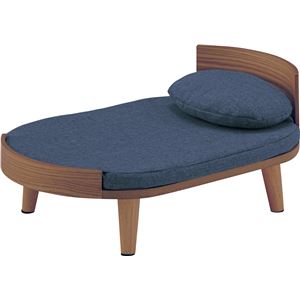 ペットベッド 約幅60×奥行40×高さ25.5cm ブラウン 天然木 脚付き カバーリング式 手洗い可 クッション付 ペット用品 組立品(卸商品)