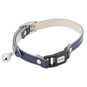 （まとめ） レザースタイルキャットカラー S ネイビー （ペット用品・犬用） 【×2セット】(卸商品)