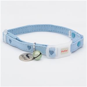 (まとめ)CAT COLLAR ハートレザーカラー ブルー【×3セット】 (猫用品/首輪)(卸商品)