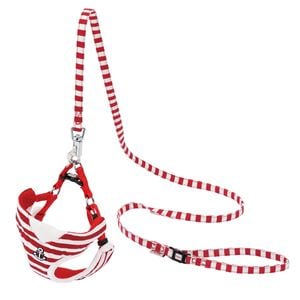 WanWan Casual マリンベストハーネス＆リード SS レッド (犬用品/リード)(卸商品)