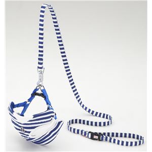 WanWan Casual マリンベストハーネス＆リード SS ブルー (犬用品/リード)(卸商品)
