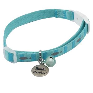 （まとめ）CAT COLLAR フィッシュボーダーカラー ブルー【×3セット】 (猫用品/首輪)(卸商品)
