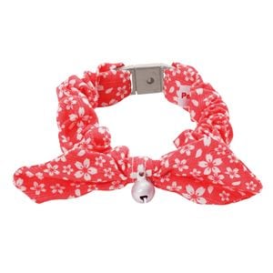 （まとめ）猫小町シュシュ 桜 レッド【×3セット】 (猫用品)(卸商品)