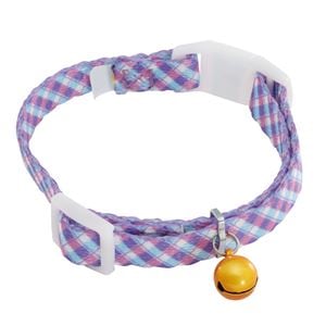 （まとめ）Anycat カラー チェック パープル【×3セット】 (猫用品/首輪)(卸商品)