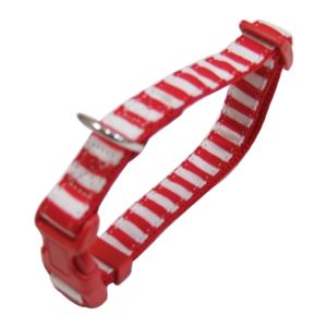 （まとめ）ストライプカラー #10 レッドホワイト【×5セット】 (犬用品/首輪)(卸商品)