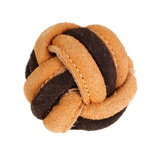 （まとめ）牛革ロープトイ ボール【×5セット】 (犬用玩具)(卸商品)