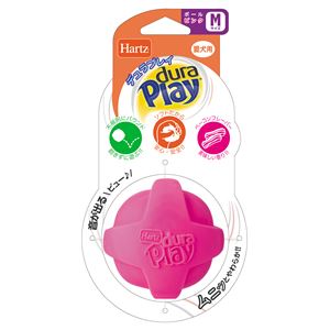 (まとめ)ハーツ デュラプレイ ボール M ネオンピンク【×5セット】 (犬用玩具)(卸商品)