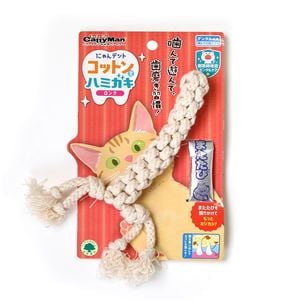 （まとめ） にゃんデント コットンでハミガキ ロング 【×6セット】 （猫用玩具）(卸商品)