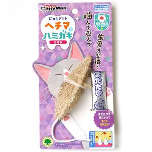 （まとめ） にゃんデント ヘチマでハミガキ ねずみ 【×5セット】 （猫用玩具）(卸商品)