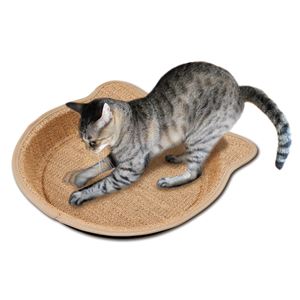 （まとめ） 麻のツメとぎトレイ鍋型 【×2セット】 （猫用玩具／爪磨き）(卸商品)