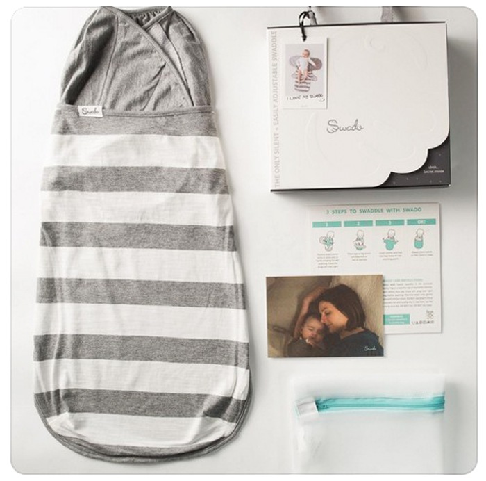 Swado オーガニックコットン100％ おくるみ 音のしないサイレントファスナー