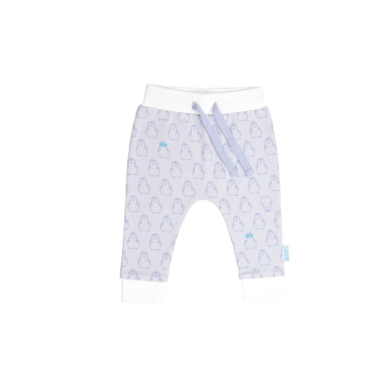 BiNKi GOTSオーガニックコットン100% ビンキペンギン柄 グレー オランダ発のダッチデザインPants penguin print M/L