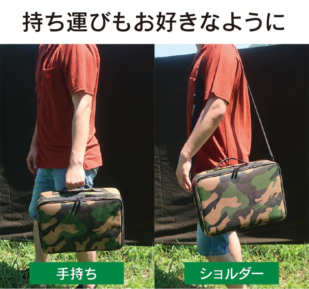 LandField キャンピング収納ケースバッグ 迷彩柄 LF-SB010L-CM 収納力抜群！