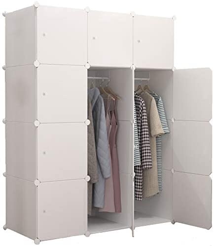 Sunruck 組み立て式クローゼット SR-STW034-WH