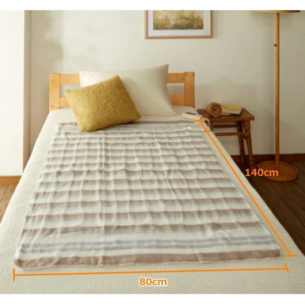 MORITA 洗える電気掛敷兼用毛布 190×130cm ダブルサイズ 室温センサー付 ダニ退治 頭寒足熱配線 TMB-K19KS ブラウン 送料無料