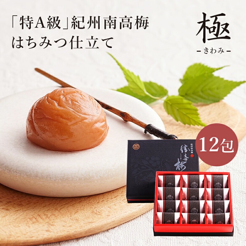 【和歌山 勝僖梅】 最高級 紀州南高梅 「はちみつ仕立て 極 (12包)」 人気梅干し 老舗 送料無料
