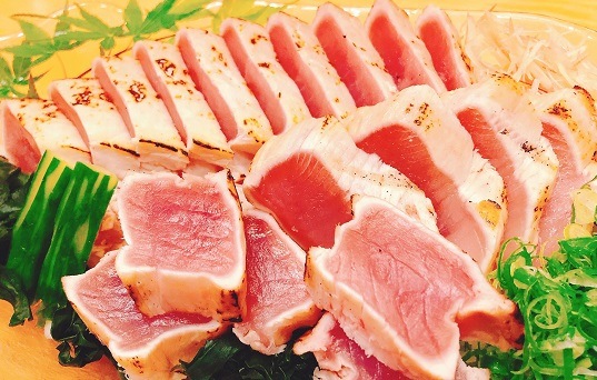 絶品 藁焼き鰹タタキ・びん長まぐろ タタキセット