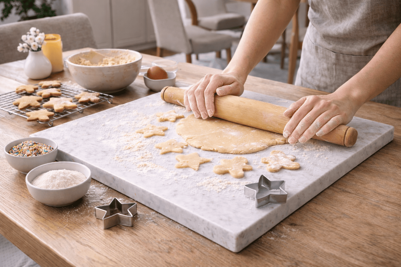 【お徳用】プロ愛用！　ペストリーボード　サイズを選べる人工大理石製パンこね台　白・白砂目　Mサイズ　厚み0.9cm