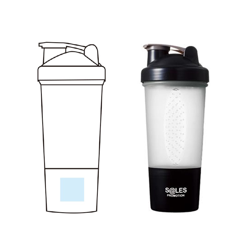 カップ付シェイカーボトル500ml 240個～【名入れ商品】